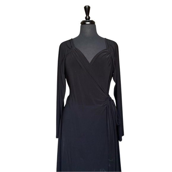 Norma Kamali Wrap Tie Knee Length Dress - Picture 1 of 6